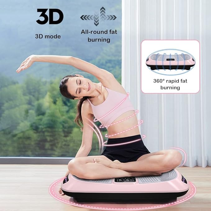 Vibration Platform Machine for Home Gym, Vibration Plate Exercise Board for Fitness, Full Body Vibrating Workout Machine w/Resistance Bands (Color : White)