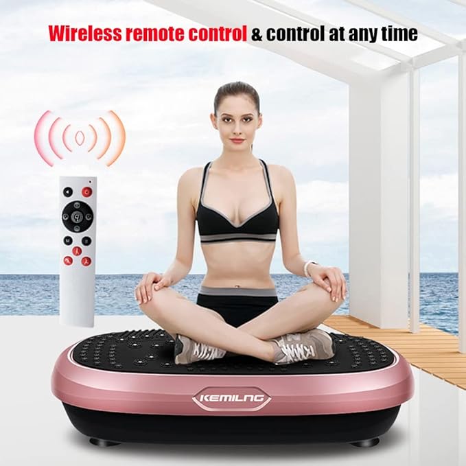 Vibration Plate Exercise Machine，Fitness Vibration Platform Machine for Weight Loss & Foots Massage with Loop Bands + Remote, 99 Levels