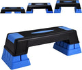 Happytools 28'' Aerobic Stepper, 5’’ 7’’ 9’’ Levels Height Adjustable Fitness Step Trainer, Exercise Step Platform w/Risers & Non-Slip Foot Pads for Home Gym Cardio Strength Training
