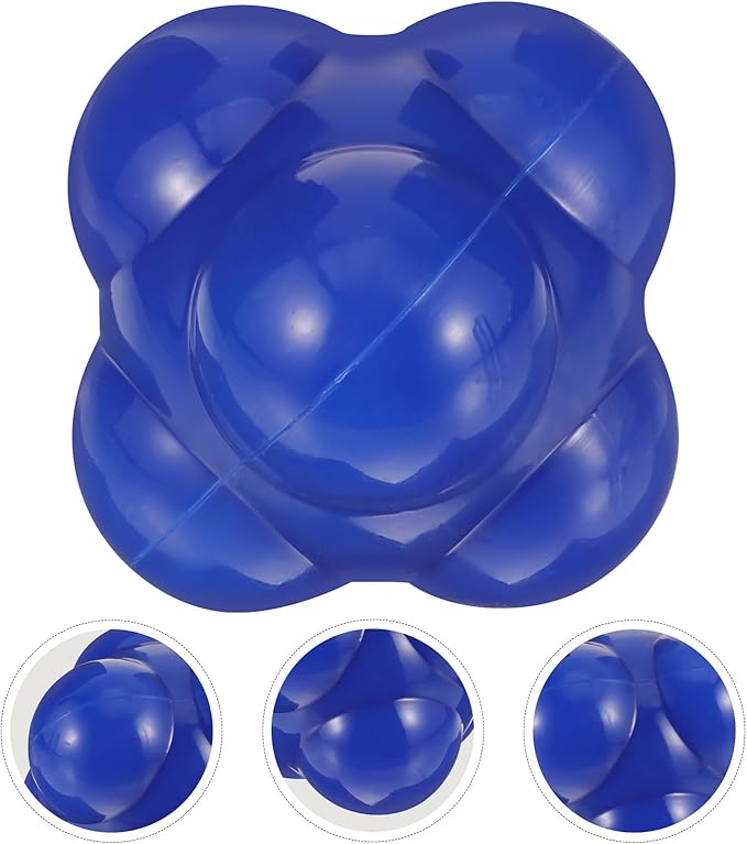 NOLITOY Hexagonal Silicone Agility Training Reaction Ball 68mm Large Blue Agile Fitness Equipment for Indoor Speed and Goalkeeper Training