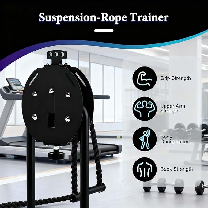 Home Gym Infini-ty Rope, Endless Rope Trainer With Pulley, System Features A 4-meter Rope, 30 Kg (66 Lbs) Max Resistance, 150 Kg (330 Lbs) Capacity For Body Coordination Exercises.
