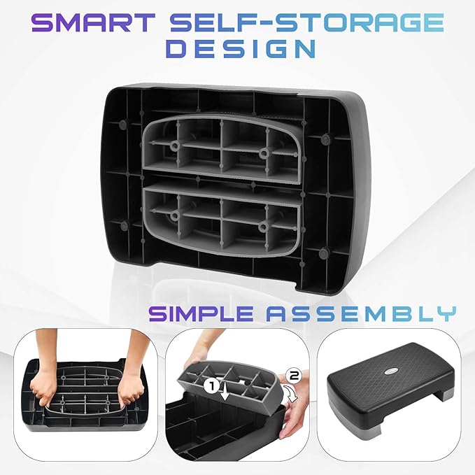 Yes4All Aerobic Exercise Step Platform, Exercise Stepper with Risers for Cardio and Strength Training, Workout Stepper for Home Gym