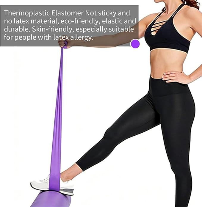 Resistance Bands Long Non-Latex Elastic Stretch Bands Work Out Band for Working Out Women or Men, Exercise Bands Set Yoga, Pilates, Gym,