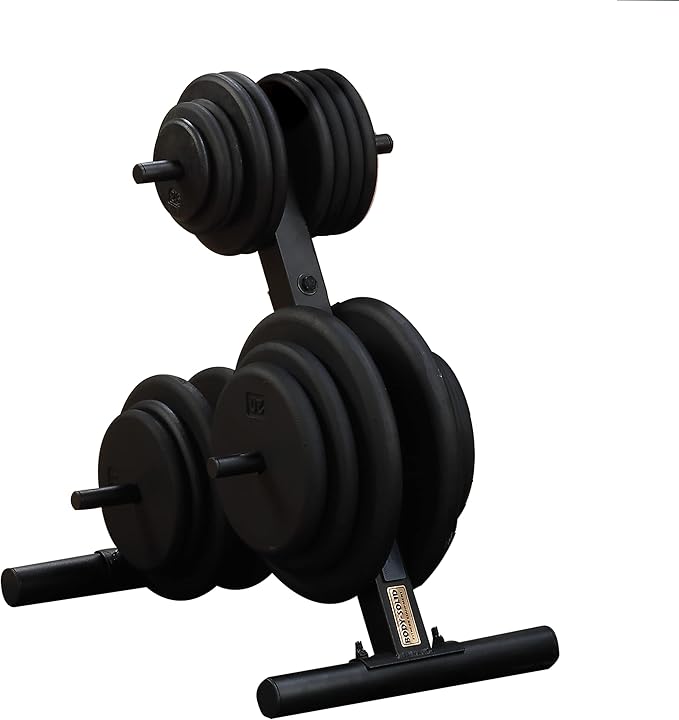 Body-Solid Standard Weight Tree Rack - Weight Plate Storage Racks 1000lb Weight Capacity, Hold Weightlifting Barbell Plates - Strength Training Plate Holder Stand For Home & Commercial Gym