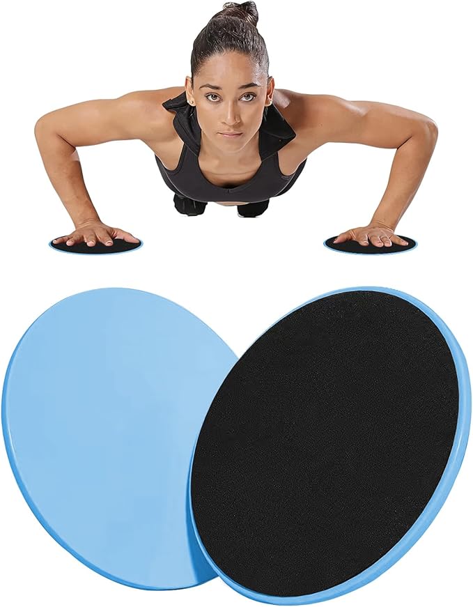 Upgrade Sport Core Sliders for Working Out - Dual Sided Glide Discs for Full Body Workout on Carpet or Hardwood Floor - Fitness & Home Exercise Equipment for Athletes