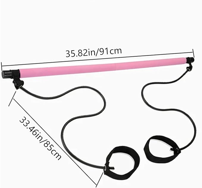 Pilates Bar Kit - Sculpting Elastic Fusion Bar Pilates Stretch Lightweight, Easy Installation Portable Workout Bars Fitness Supplies for Women, Men, Boys, Girls