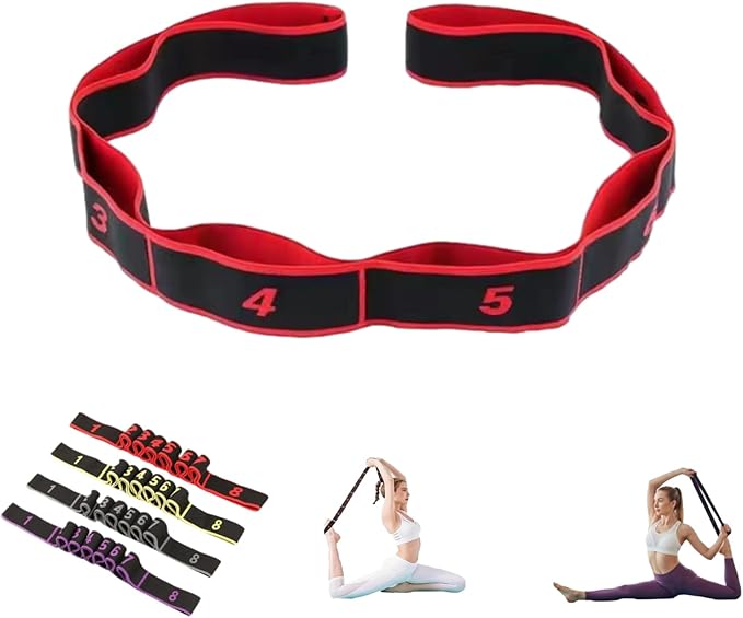 Numbered Resistance Band, Fitness Resistance Bands with Handles, Multifunction Fitness Resistance Band, Elastic Loop Exercise Strap, Adjustable Bands for Full Body Stretching Shaping