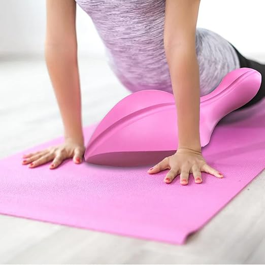 YIJU Pilates Spine Alignment Device PU Foam Support for Home Gym Cervical Vertebra Adjustment, Pink, as described