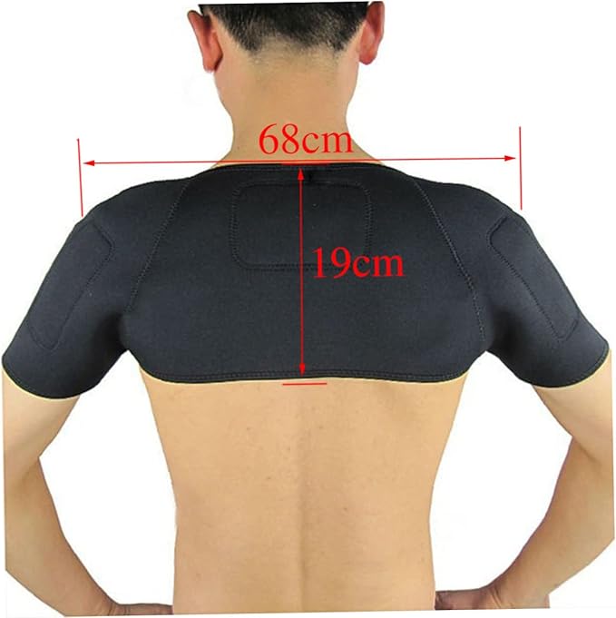 Magnetic Therapy Self-Heating Shoulder Pad Belt for Pain Relief and Support Black Thermal Compression Brace for Men Women for Sports and Recovery