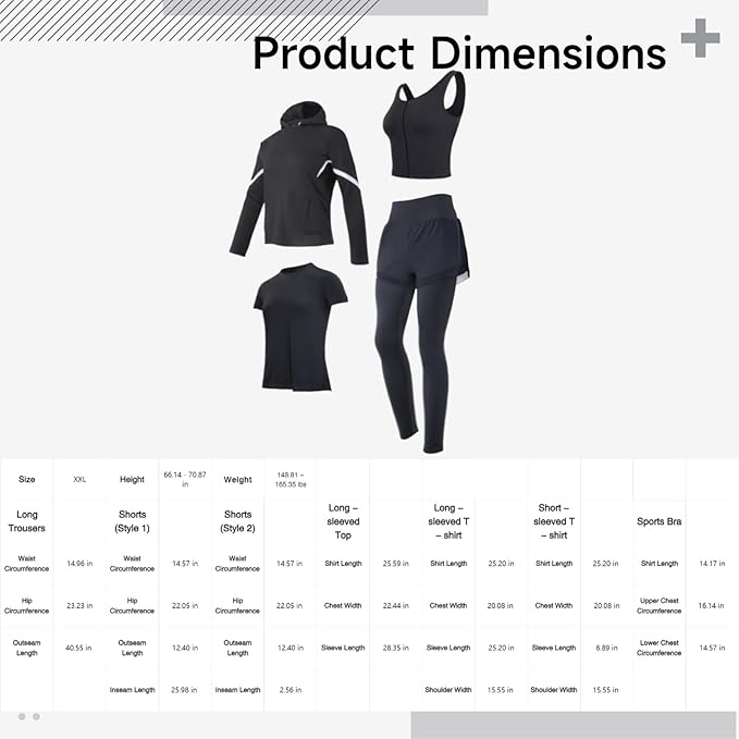 Pilates Set For Women, Four-Piece Yoga Outfit With Jacket, Bra Top, Shorts, And Pants, Xxl, Black, Breathable, Anti-Pilling, Fits 5 Ft To 5 Ft 11 In, 110 To 330