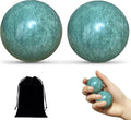 Hand Therapy Balls for Stress Relief,Baoding Balls for Women & Men,Marble Chinese Massage Ball Set for Hand Exercise,Arthritis,Brain Stress Relief,2 Pack with Storage Bag (1.90inch Green)
