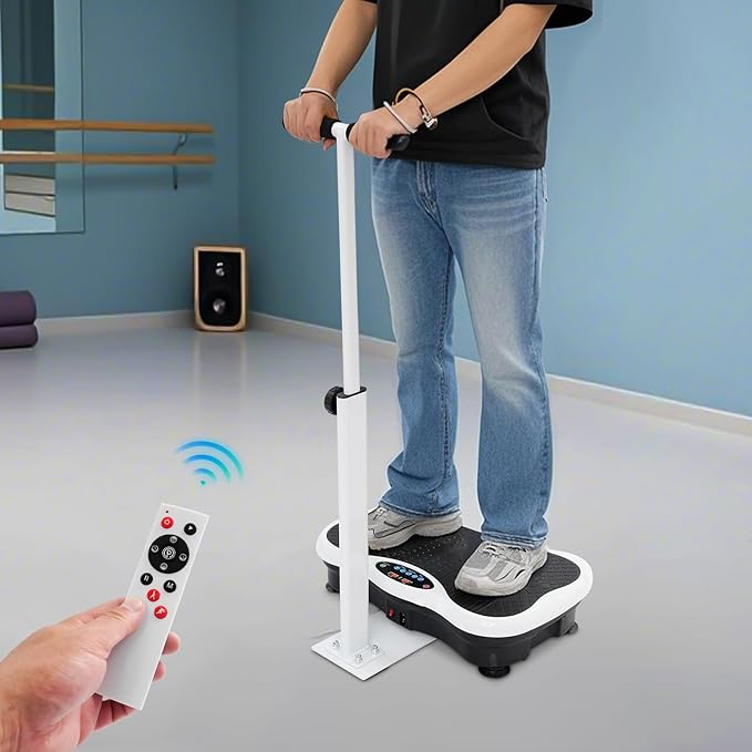 Vibration Plate Exercise Machine with Handrails, Full Body Vibration Platform for Women Men, 10 Modes – 120 Speed Levels, LED Display Exercise Equipment for Home