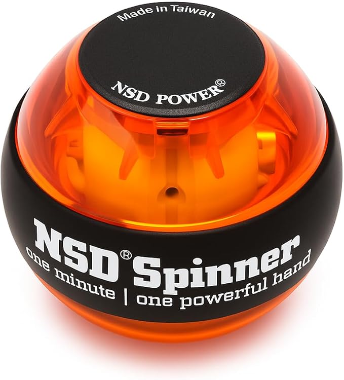 NSD Essential Crystal Spinner Gyro Ball | Grip Strengthener for Forearms, Wrist & Hands | String Start Design, Up to 18,000 RPM | Portable Wrist Trainer & Workout Equipment | Ideal for Desk Workers, Athletes & Musicians