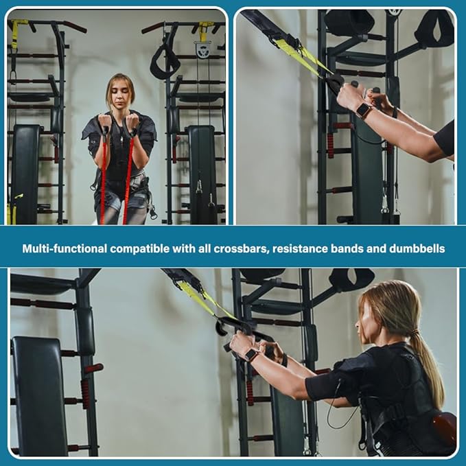 Neutral Grip Handle Attachment for Pull-up Bars, 1 Pair Portable Hooks for Barbell Row Deadlift Resistant Bands for Home Gym Fitness Enthusiasts, Fitness Equipment