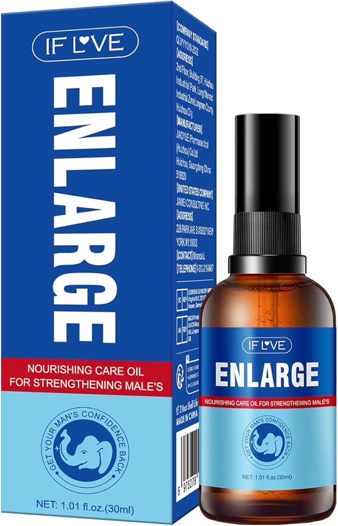Men's Enlargement Massage Oil - Intimate Areas Revitalising Oil for Male Wellness - 1.01 Fl Oz Per Bottle