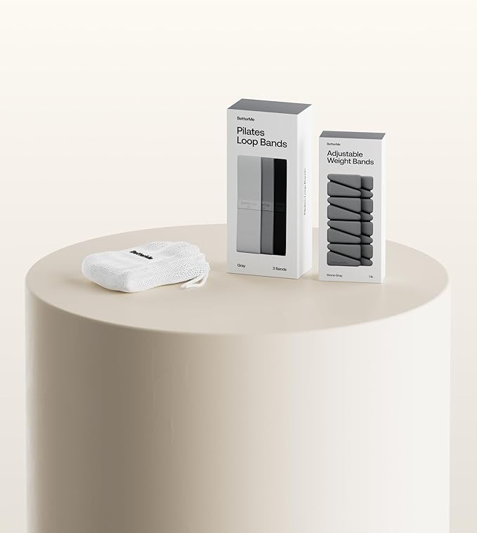 BetterMe Pilates Travel Kit – Pilates Loop Bands, Weight & Resistance Bands – Portable Pilates Kit for Women – Compact Home & Travel Workout Equipment Set