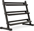 XMARK 3-Tier Dumbbells Weight Storage Rack, Holds 5-50 Pound Hex Dumbbells Weight Set (10 Pairs Capacity), Gray or Black