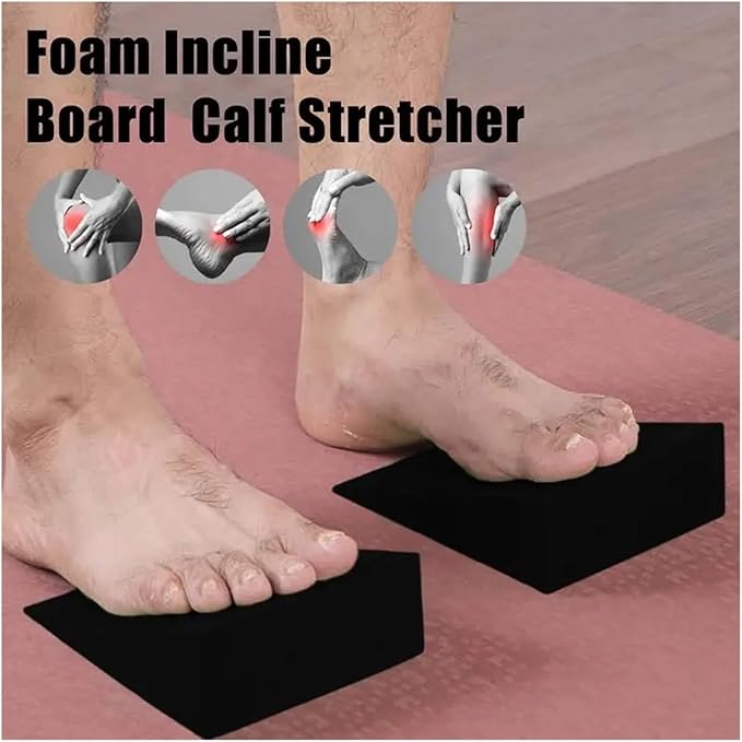 Yoga Foam Wedge Slanting Board EVA Foam Stretch Slant Boards Yoga Block Calf Extender Foot Stretcher(15x6x5cm 1 Pair)