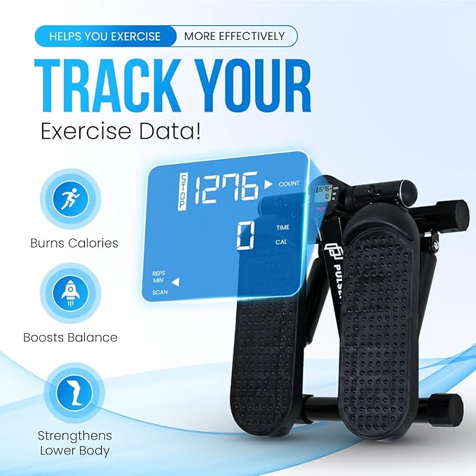 Steppers for Exercise at Home, Mini Stepper with Resistance Bands, Stair Stepper for Home, Stepper Exercise Machine, Compact Stepper Workout Equipment