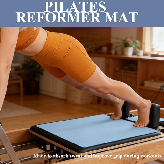 Non-Slip Pilates Reformer Mat Cover,0.8mm Thick Pilate Reformer Machine Cover Mat Towel,Pilates Mats for Reformer,Fleece Exercise Matfor Pilate Training Yoga 39" x 24"