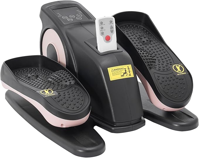 Electric Seated Pedal Exerciser, Portable Pedal Exerciser with Remote Control, Foot Pedal Exercise Machine, Forward & Reverse Direction for Home Office