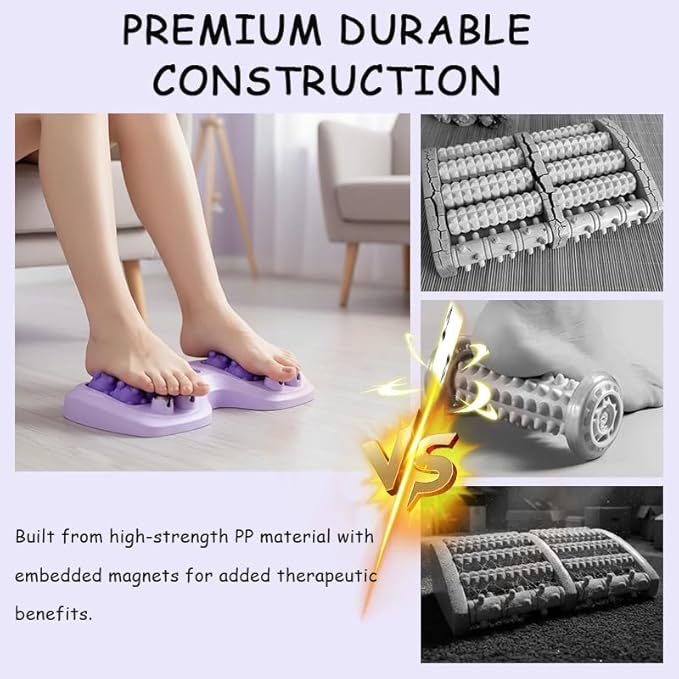 Large Size Magnetic Foot Massager Roller for Plantar Fasciitis & Pain Relief - Deep Tissue Acupressure with Cat Paw Design, Portable Reflexology Tool for Home, Office, Travel