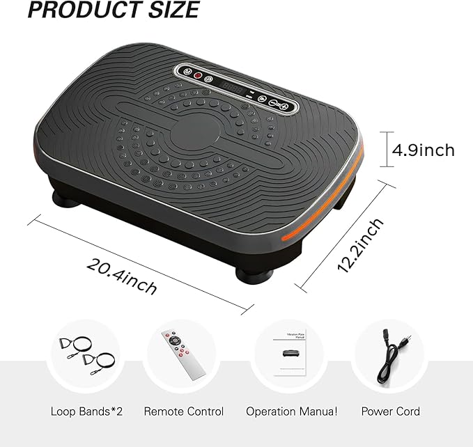 Vibration Plate Exercise Machine with Resistance Bands & Remote Control – 99 Speed Levels, 450lbs Capacity Vibration Platform for Weight Loss, Lymphatic Drainage & Full Body Home Gym Workout