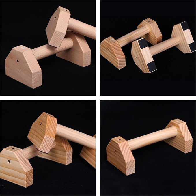Veemoon Push-up Stands Pair Pine Wood 30cm Arm Strength Training Tools Home Fitness Push-up Racks for Upper Body Workout