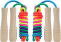 Jump Rope for Kids, Adjustable Toddler Jump Rope with Wooden Handle and Cotton Rope, Cute Skipping Rope for Boys and Girls Fitness Workout Exercise 8.5 Ft(Pink)