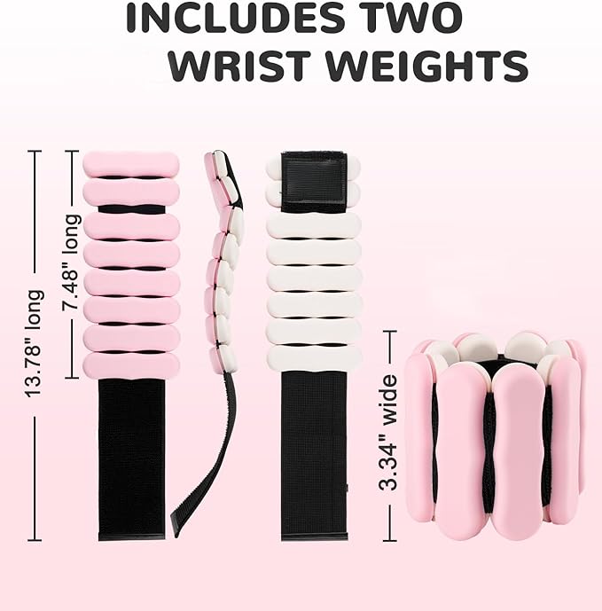 Wrist Ankle Weights for Women Men, Leg Arm Wrist Weights Bangles 1lb*2 2lb*2 Wearable Weights Pilates Weighted Bracelet for Strength Training Walking Swimming Yoga Physical Therapy