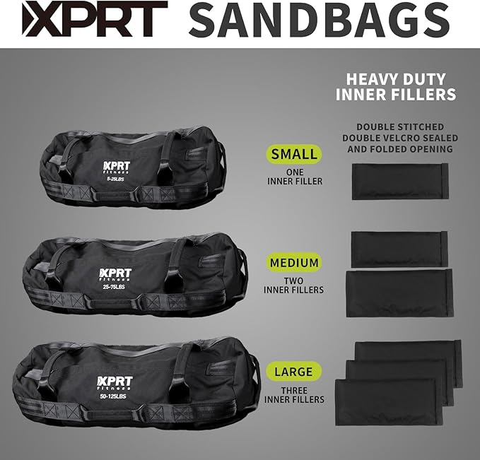 XPRT Fitness Workout Sandbag for Heavy Duty Workout Cross Training 7 Multi-positional Handles - Color Army Green/Black/Camo
