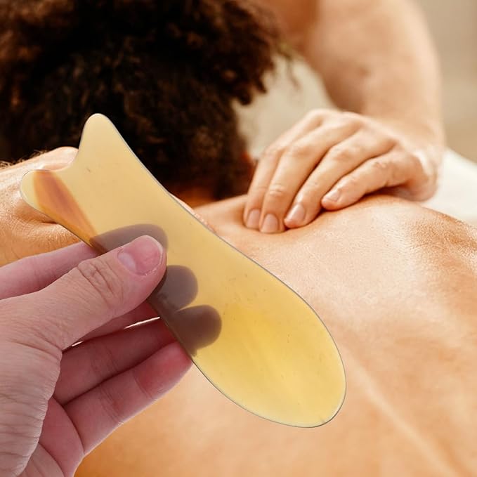 Healifty Neck Massager Neck Massager Ox Horn Board 2Pcs Massage Tool Scraping Board Thai Massage for Woman Man Travel