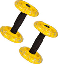 Fitness Wheel Twin-wheel Ab Roller with Wide Grip for Core Strengthening, Yellow Fitness Exercise Device for Home Gym and Weight Loss