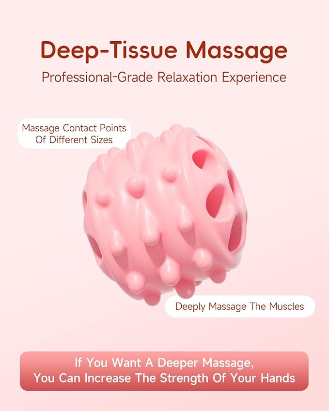 Muscle Roller Stick for Legs,11.6IN Physical Massager 3-Balls Massage Roller Stick Trigger Point Massage Fascia Roller for Leg Calf Abdominal Neck Arms Relieve Muscle Soreness-Pink