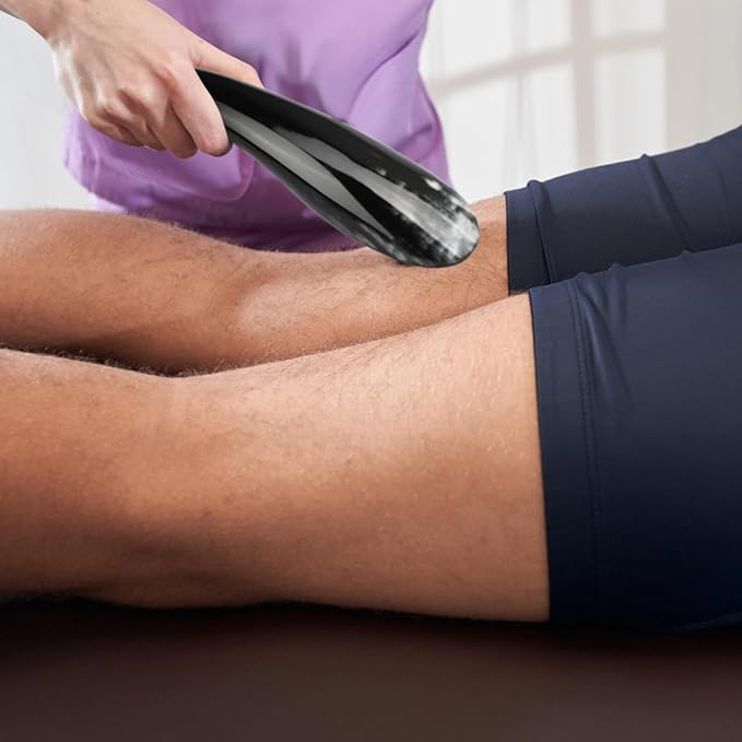 ideayard Body Guasha Scraping Lymphatic - 7.87inch Natural Handcrafted Ox Horn Massage Tool, Back & Legs,Used for Body Sculpting, Muscle Scraping, and Relaxing
