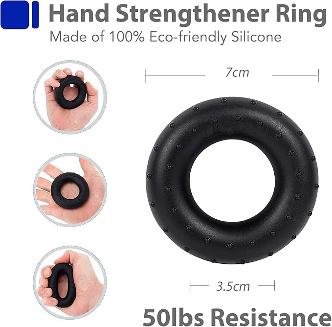 Grip Strength Trainer Kit with Finger Exerciser, Hand Grip Strengthener, Hand Extension Exerciser, Stress Relief Ball, Grip Ring, Gyro Ball for Muscle Building and Injury Recover