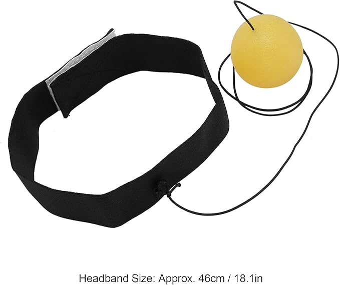 Agatige Boxing Reflexion Ball, Professional Punching Fight React Head Ball with Headband, Speeds Hand Eye Reaction & Coordination Boxing Equipment for Kids and Adults(Yellow)
