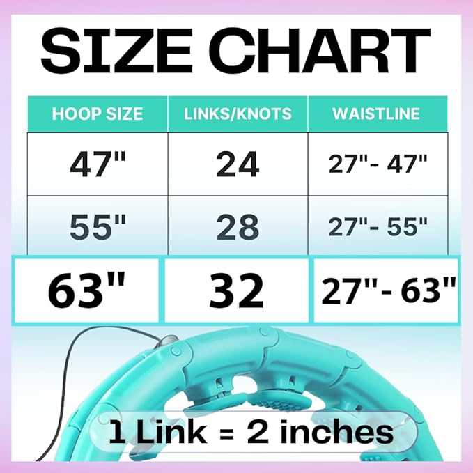 FIT ON FORM Infinity Weighted Hula Hoop for Adults Weight Loss, Smart Exercise Hola Circle Hoop for Women Abs Workout