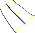 Agility Ladder for Football and Soccer Training, Foldable Yellow Speed Ladder with 9-Grid Design for Athletic Footwork Drills and Multi-Sport Agility Exercises