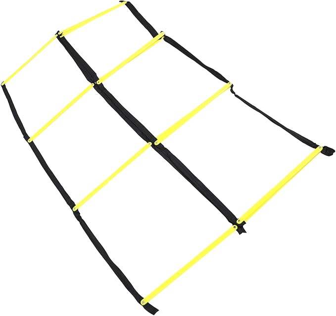 Agility Ladder for Football and Soccer Training, Foldable Yellow Speed Ladder with 9-Grid Design for Athletic Footwork Drills and Multi-Sport Agility Exercises