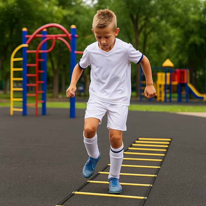 Feet Speed and Agility Training Ladder for High-Intensity Training in Boxing, Soccer, Football, Lacrosse, and Ice Hockey - Improve Your Footwork and Coordination, 15 Feet