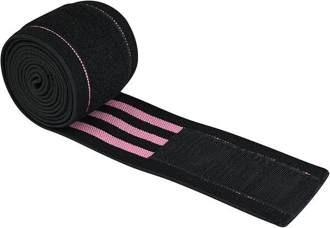 AQF Knee Wraps Weight Lifting Bandage - IPL and USPA Approved Gym Knee Support - Heavy Duty 78” Elasticated Support Straps Guard Powerlifting, Squatting (Pair)