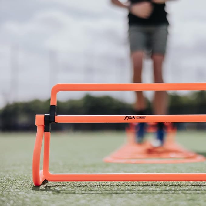 Multi Level Mini Speed and Agility Hurdles – Pack of 3 Orange Height Adjustable Multi Sports Hurdles 6 Inches, 9 Inches and 12 Inches - Light Weight Carry Bag Included.