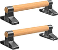SELEWARE Wood push up bars Parallettes bars Anti-slip Handstand Bars for Calisthenics, Fitness, Floor workouts Solid Wood with Sturdy Metal Bracket, Support 600 lbs