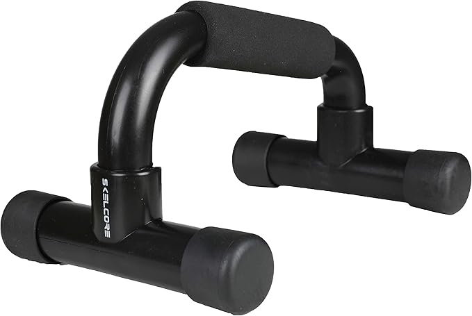 Skelcore Push Up Bars Strength Trainer - Push Up Handles for Floor Workouts with Ergonomic Non-Slip Comfort Foam Grip Handles for Home Fitness Training - Chest exerciser for Men and Women