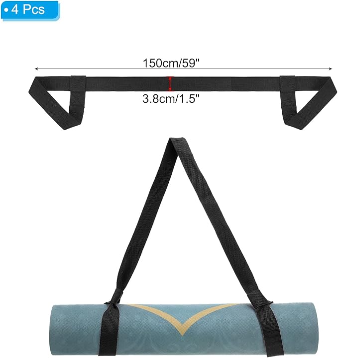 PATIKIL Yoga Mat Strap, Adjustable Yoga Mat Carrier Straps Sling Cotton Anti Slip Mat Holder Stretching Band