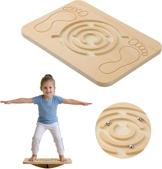 Juoe Maze Balance Board Wobble Board for Kids and Adult,up to 350 Ibs for Coordination Skills Obstacle Courses Sensory Balance Toys for Kids,Professional Rocker Balance Board for Physical Therapy.