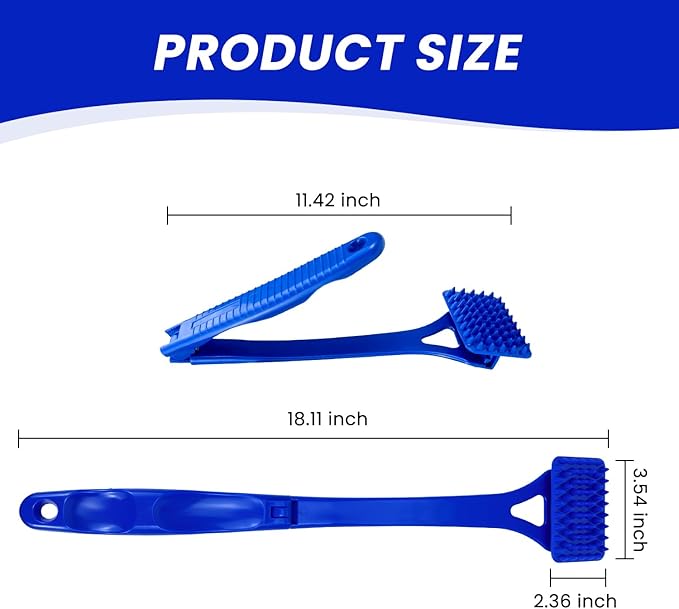 18.5-Inch Foldable Back Scratcher with ABS Polymer Resin Long Handle, Suitable for Men, Women, Adults with Rough Skin, The Best Gift for Parents and Loved Ones (C-Blue)