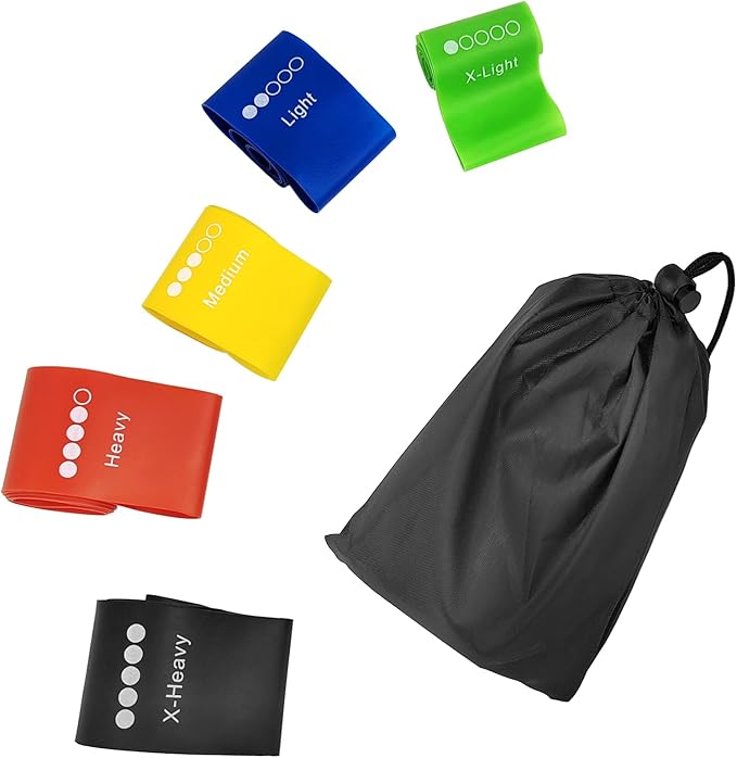 5 Pack Resistance Bands for Working Out, Pilates Yoga Stretch Loop Bands for Fitness, Booty Hip Circle or Fitness Circles for Squats & Glute Workouts