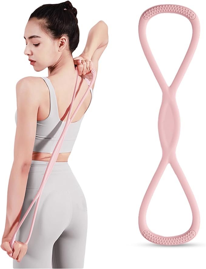 Figure 8 Resistance Band, Figure 8 Resistance Bands for Women Men, Keep Resistance Band Figure for Working Out, Non-Slip Handles, Home Gym, Yoga & Physical Therapy